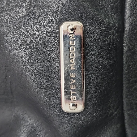 Steve Madden black faux leather purse w/gems - Picture 8 of 15